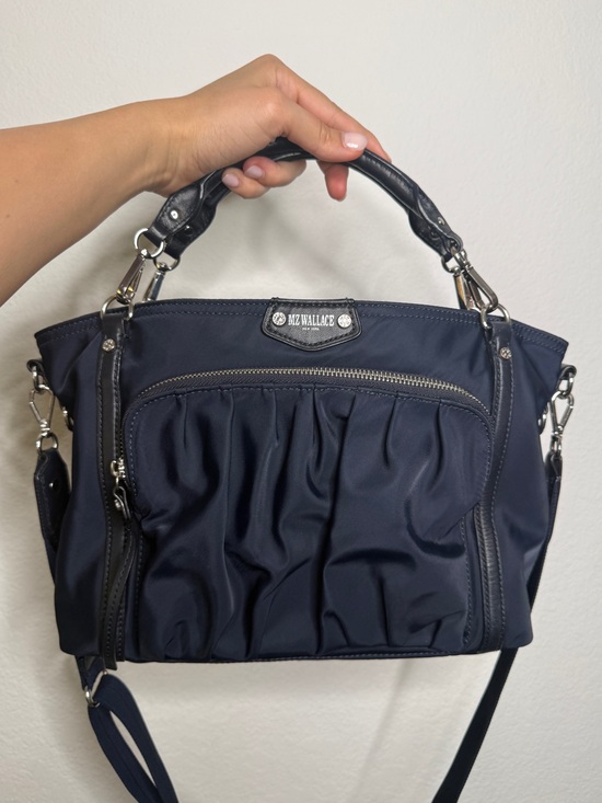 MZ Wallace Handbags - MZ Wallace Bag Nikki Nylon Silver Hardware Navy Size OS